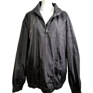 PGA Tour Golf Wind Breaker Jacket Large Grey Black 1/4 Zip Lined Game Long Sleev